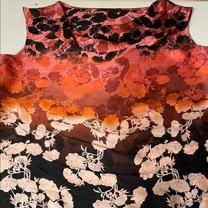 The Limited Floral Ombre Blouse - Black, Orange, Pink